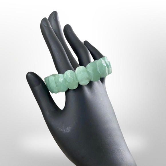 Aventurine Crystal Bracelet, Natural Aventurine Rectangle Shape Bracelet - Picture 3 of 3